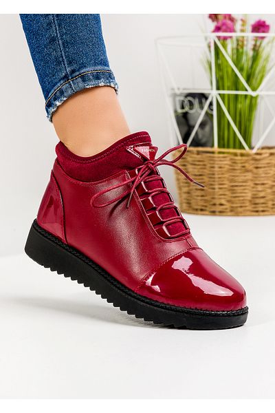 starlike Women's burgundy fur boots A182