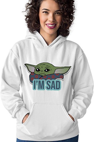 OEM Women's Hoodie Baby Yoda Sad Cry Star Wars