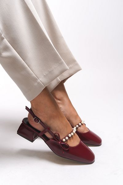 Riccon Pantofi cu toc de damă Elyelyrra 0012127 Piele lacuită roșie Claret
