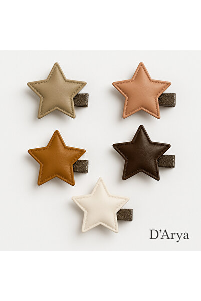 Darya Dd420 مشبك شعر للأطفال مصنوع من الجلد الطبيعي موديل Yıldız Mini Star (م...