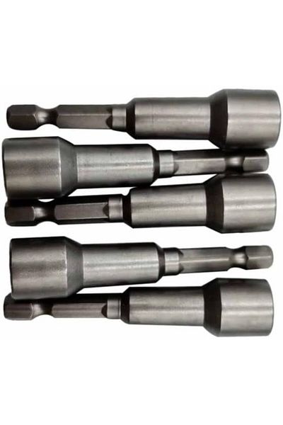 Generic Magnetic Nut Socket For Drill, Strong Magnetic - Chromium-vanadium (CRV) 5 Pcs Set