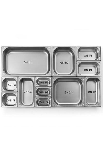 HENDI Pokrywka stalowa do GN Kitchen Line z wycięciem na chochlę GN 1/9 - 806975