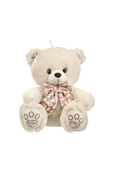 divendi-ro Ursuleț de pluș cu fundă și papion, poliester, 25×21×28 cm, bej
