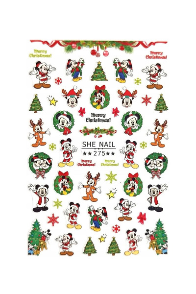 Belora Stickere Unghii, Mickey Mouse de Crăciun