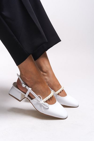 Riccon Pantofi cu toc de damă Elyelyrra 0012127 Piele lacuită albă