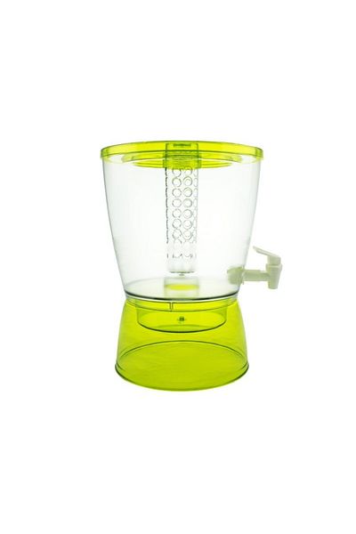 gogiva Dozator de lichide din plastic verde cu infuzor pentru sucuri, limonadă, ceai și alte băuturi 6L