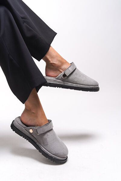 Riccon Everqinor Women's Slippers with Fur Inside 0012999 Smoked