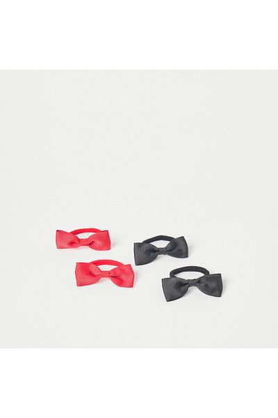 CHARMZ Bow Accent Elasticated Hair Tie - Set of 4