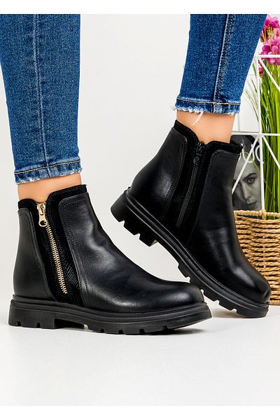 starlike Women's black fur boots A179