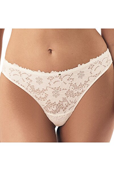 ESOTIQ Chiloți tanga clasici pentru femei cu dantelă florală și pandantiv auriu | Lollipop