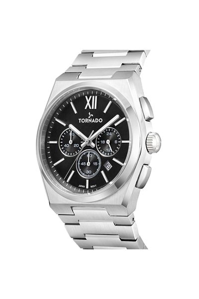 Tornado Aurora Nova Men's Multi Function Black Dial Watch - T24105-SBSB