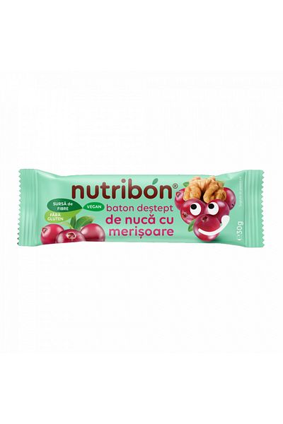 Transilvania Nuts Baton vegan de nuca cu merisoare fara gluten "nutribon" 30gr Transilvania Nuts