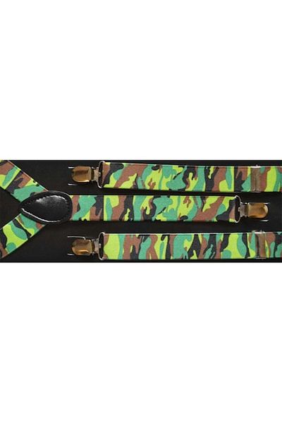 OEM Bretele Unisex, Model Y, Inchizatori Metalice, 25 mm, Imprimeu Camuflaj, Multicolor