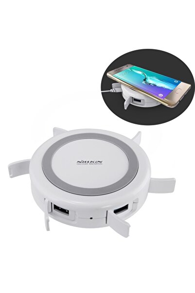 Nillkin Ασύρματος φορτιστής Hermit, ασύρματος φορτιστής Qi, πολυλειτουργικός, διανομέας USB με 4 θύρες - EU Plus