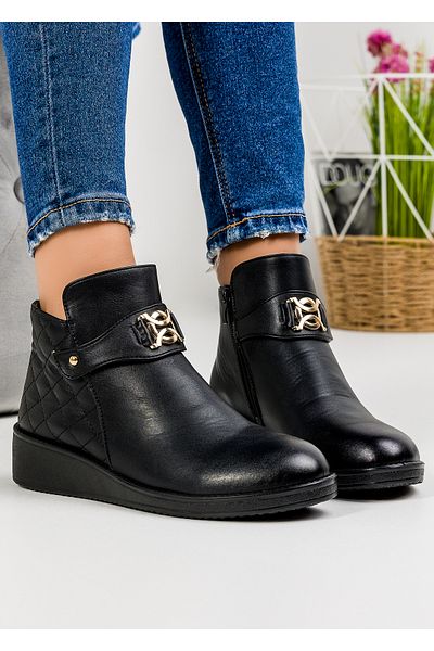 starlike Women's black fur boots A175