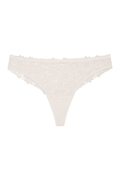 ESOTIQ Chiloți tanga clasici pentru femei cu dantelă florală și pandantiv auriu | Lollipop