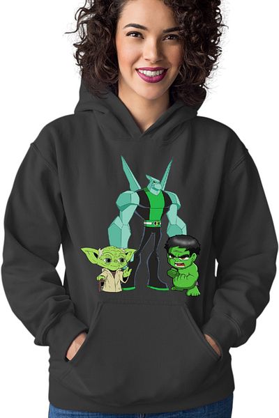 OEM Hanorac Femei Ben10 Hulk Yoda Master Chibi Wildmutt