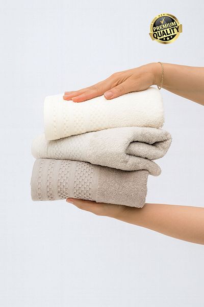Vionel Home Softure 3-Piece Hand Face Towel |   Daily Use |   50X90Cm |   Soft, Durable |   Beige Tones