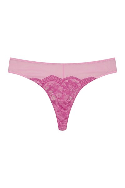 Bloovii Chiloți tanga din plasă pentru femei cu dantelă florală romantică | Samara