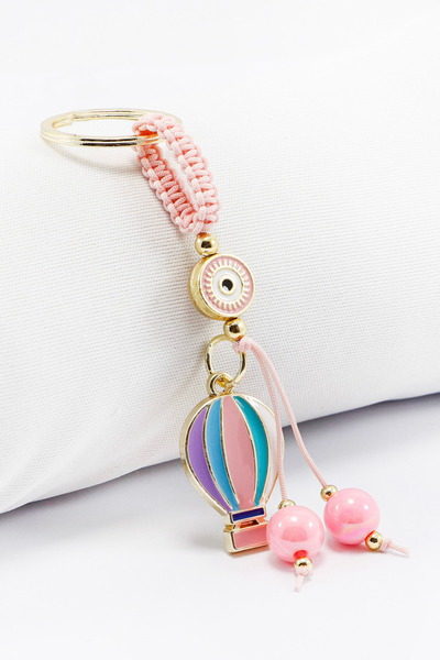 biuti Breloc cu balon zburător colorat, cu mărgele cu ochi rău, în cadru roz ...