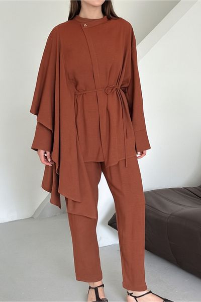 My Blog Tile Flounce Kimono Set - 8739