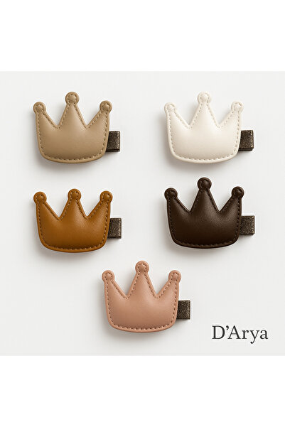 Darya Dd419 مشبك شعر على شكل تاج صغير من الجلد العاري للأطفال (مجموعة من 5 قطع)