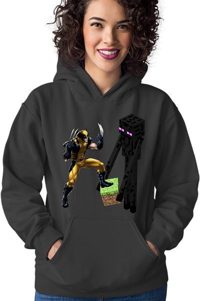 OEM Hanorac Femei Minecraft Enderman Wolverine Grass Cube