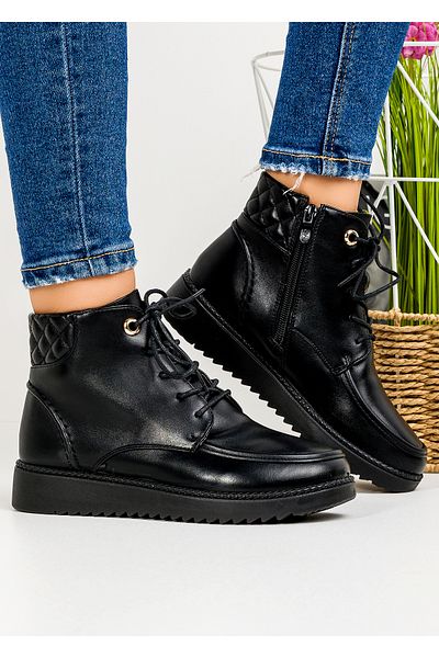 starlike Women's black fur boots A186