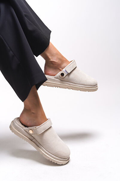 Riccon Papuci de damă Everqinor cu blană în interior 0012999 Bej