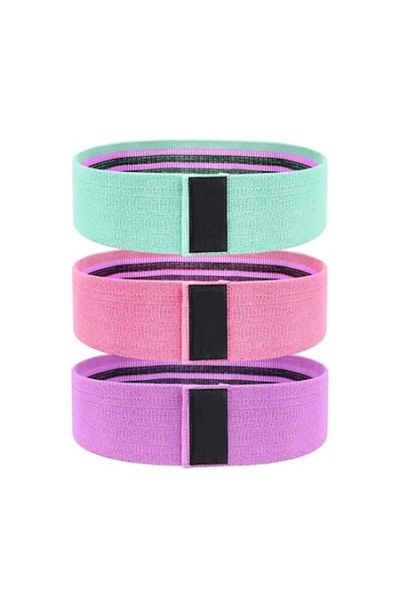 dalimag Set 3 benzi elastice pentru fitness, cu 3 niveluri de rezistență, confecționate din material textil