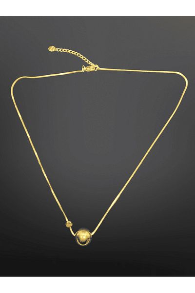 FM Gold Color Bulk Model 316L Stylish Trend Steel Necklace |   Minimalist and Bright Design