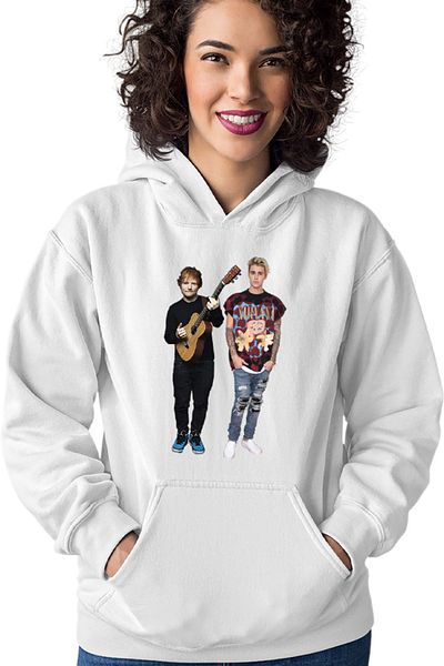 OEM Women's Hoodie Ed Sheeran Justin Bieber Feat Duo
