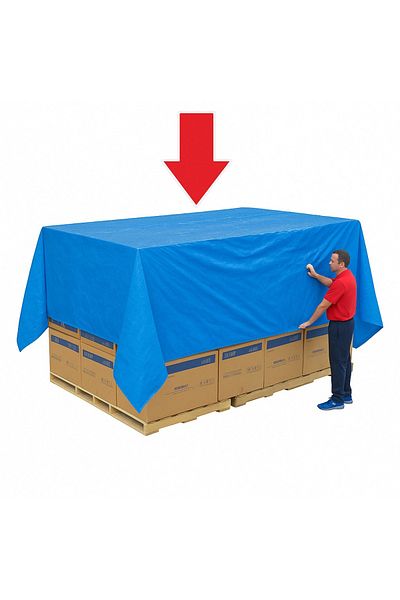 divendi-ro Waterproof Tarpaulin with metal eyelets size 4 0m x 5 0m density 80g/m2 blue color
