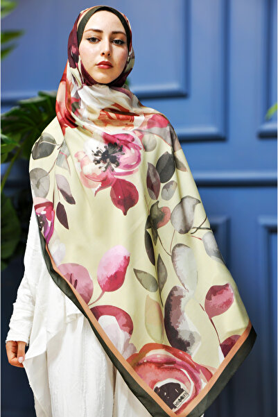 MSCARFS Iris Pattern Cotton Voile Silk Shawl