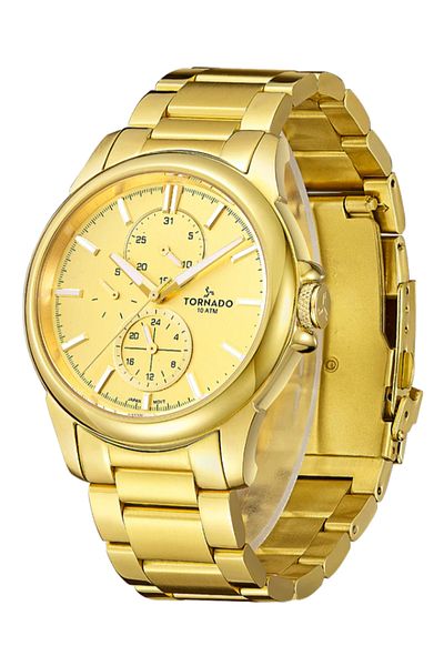 Tornado CELESTIA ELITE Men's Multi Function Champagne Dial Watch - T6107-GBGC
