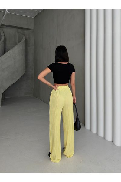 alenmoda Women's Seersucker Fabric Pocket Pants
