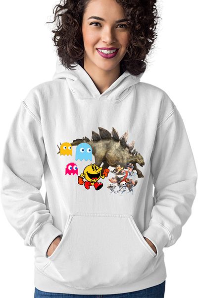 OEM Hanorac Femei Jurassic Park Clash Royale Pac Man Stegosaurus Tyrannosaurus