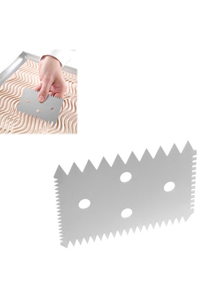 HENDI Racletă dreptunghiulară zimțată pentru cofetărie, din oțel inoxidabil, ...