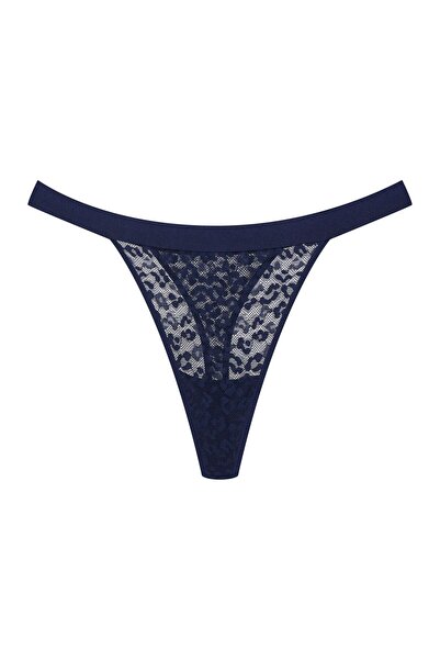 Bloovii Chiloți tanga pentru femei, din plasă, cu dantelă leopardă | Sesun