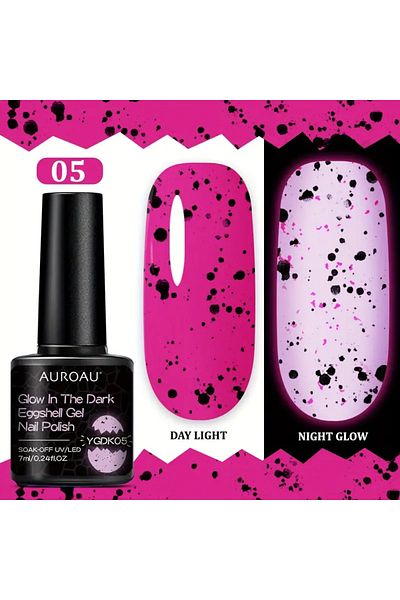 Belora Oja semipermanentă Auroau Glow in the Dark, efect fosforescent și textură coajă de ou - #06