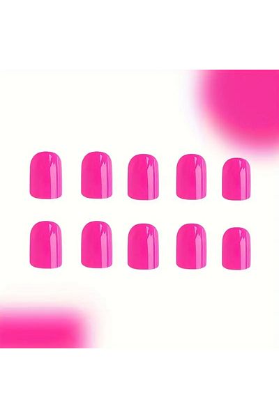 Belora Set de 24 de unghii false prinse, culoare roz