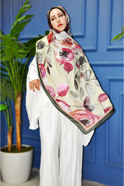 MSCARFS Iris Pattern Cotton Voile Silk Shawl