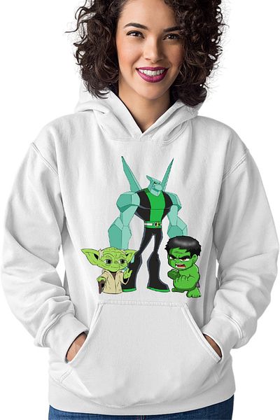 OEM Hanorac Femei Ben10 Hulk Yoda Master Chibi Wildmutt