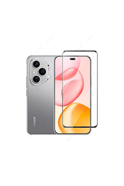 Microcase Honor 400 Pro 5G Curved Tam Kaplayan Kavisli Tempered Cam Ekran Kor...