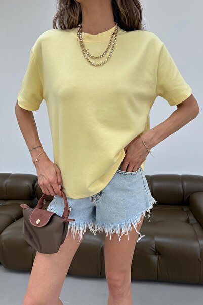 mylove تيشيرت مودال كبير الحجم أصفر