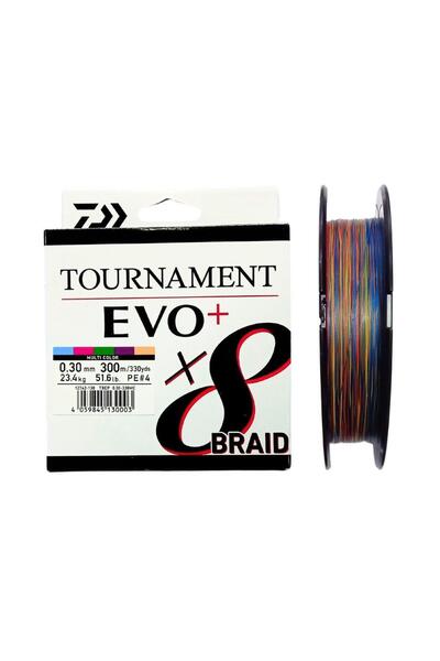 daiwa Tournament EVO+ 300m 0.30mm 8X Multi Color İp Misina