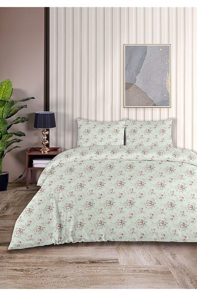Evim Fulya 100% Cotton Akfil Single Duvet Cover Set 160X220Cm Light Green