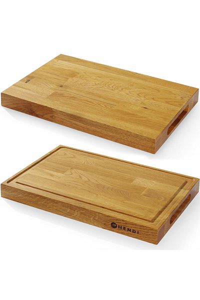 HENDI Deska do serwowania podawania potraw DĘBOWA 42x28cm grubość 4cm