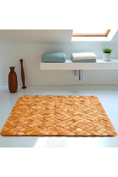 ELZEY HOME Χαλάκι μπάνιου πολυτελείας από μπαμπού αντιολισθητικό 73x46 cm