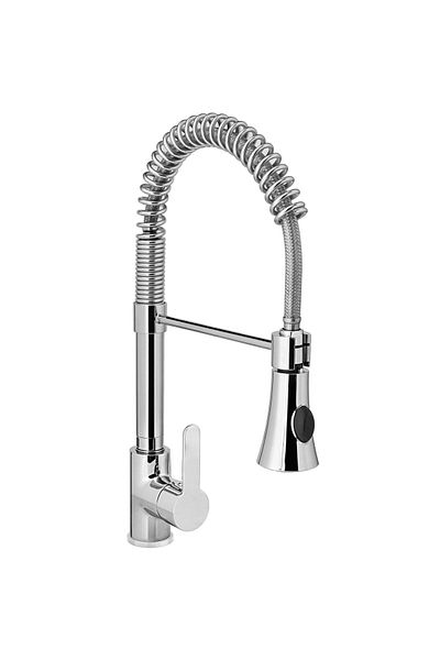 HENDI Bateria umywalkowa z wyciąganym prysznicem jednootworowa nierdzewna wys. 445 mm - 810170